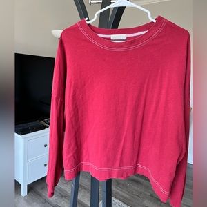 Urban outfitters oversized cropped long sleeve t shirt
